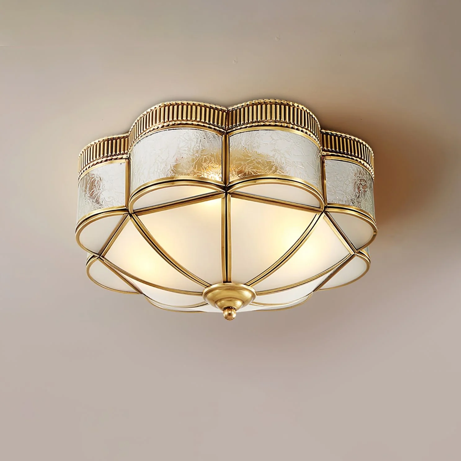 Brass Domed Flush Ceiling Lamp - Image 7