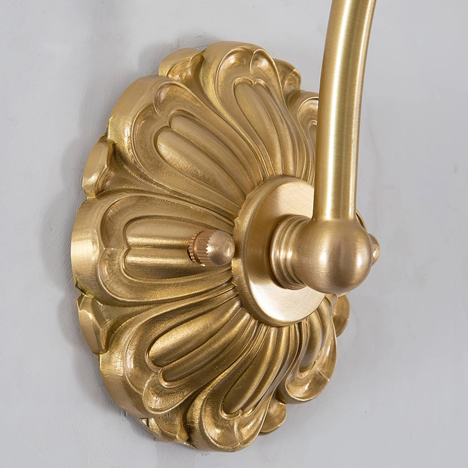 Brass Floral Glass Sconce - Image 16