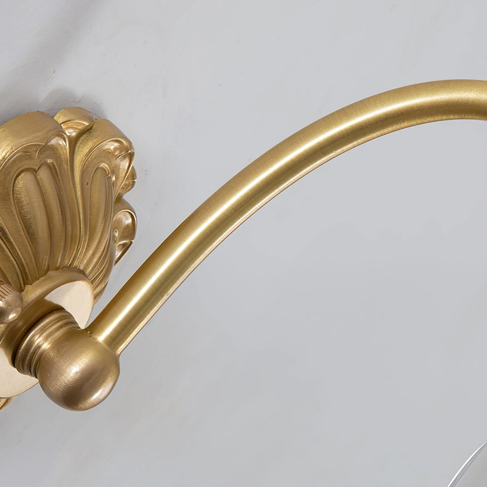 Brass Floral Glass Sconce - Image 17