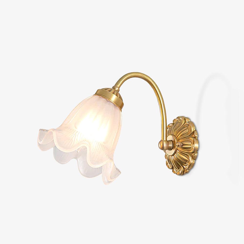 Brass Floral Glass Sconce - Image 19