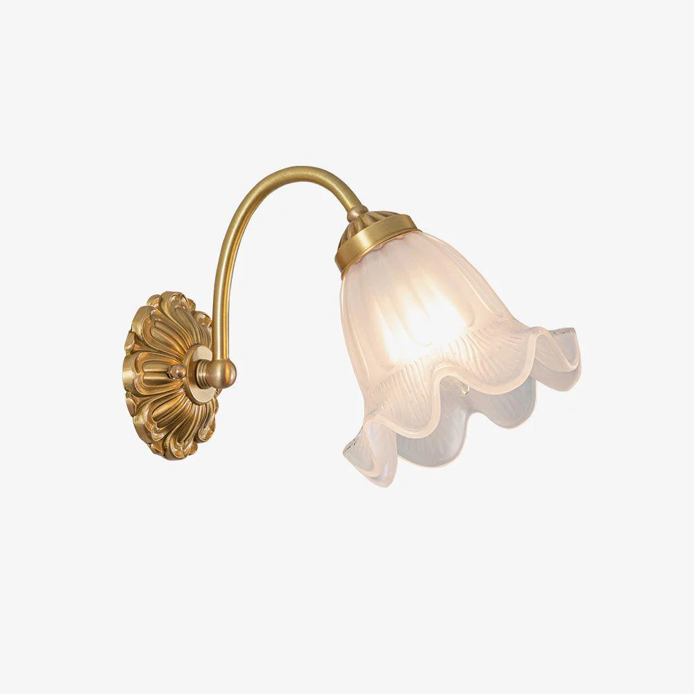 Brass Floral Glass Sconce - Image 20