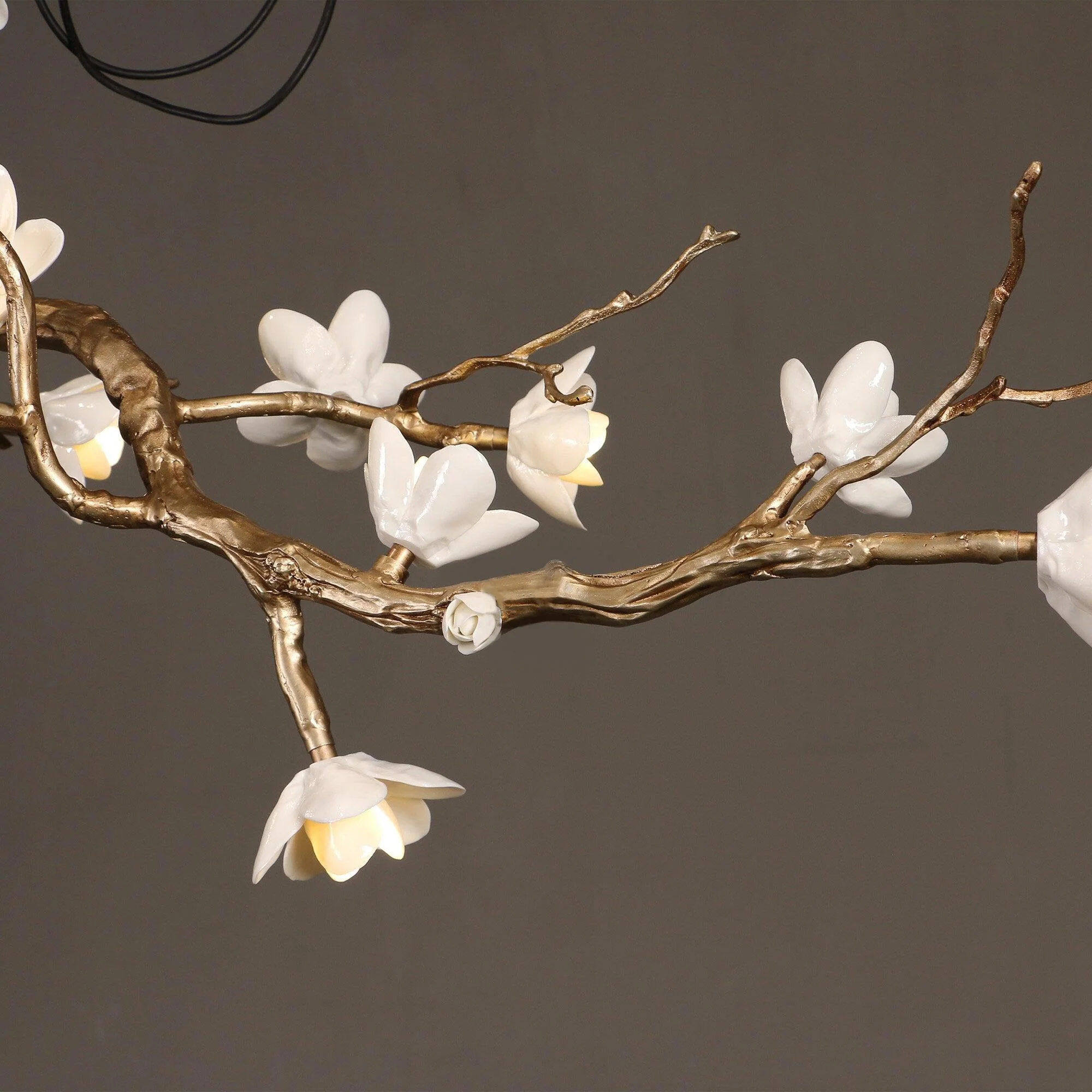 Brass Flower Branch Chandelier - Image 25