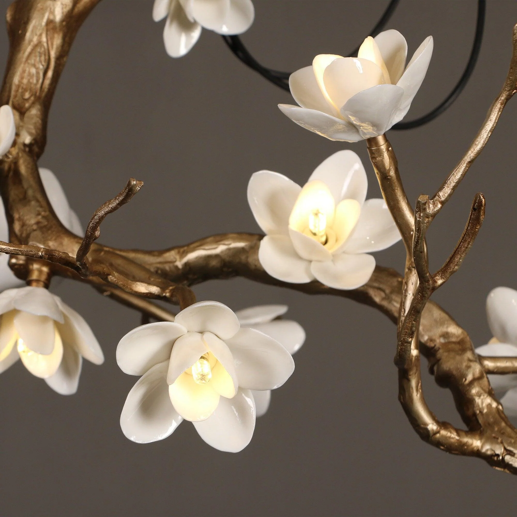 Brass Flower Branch Chandelier - Image 26