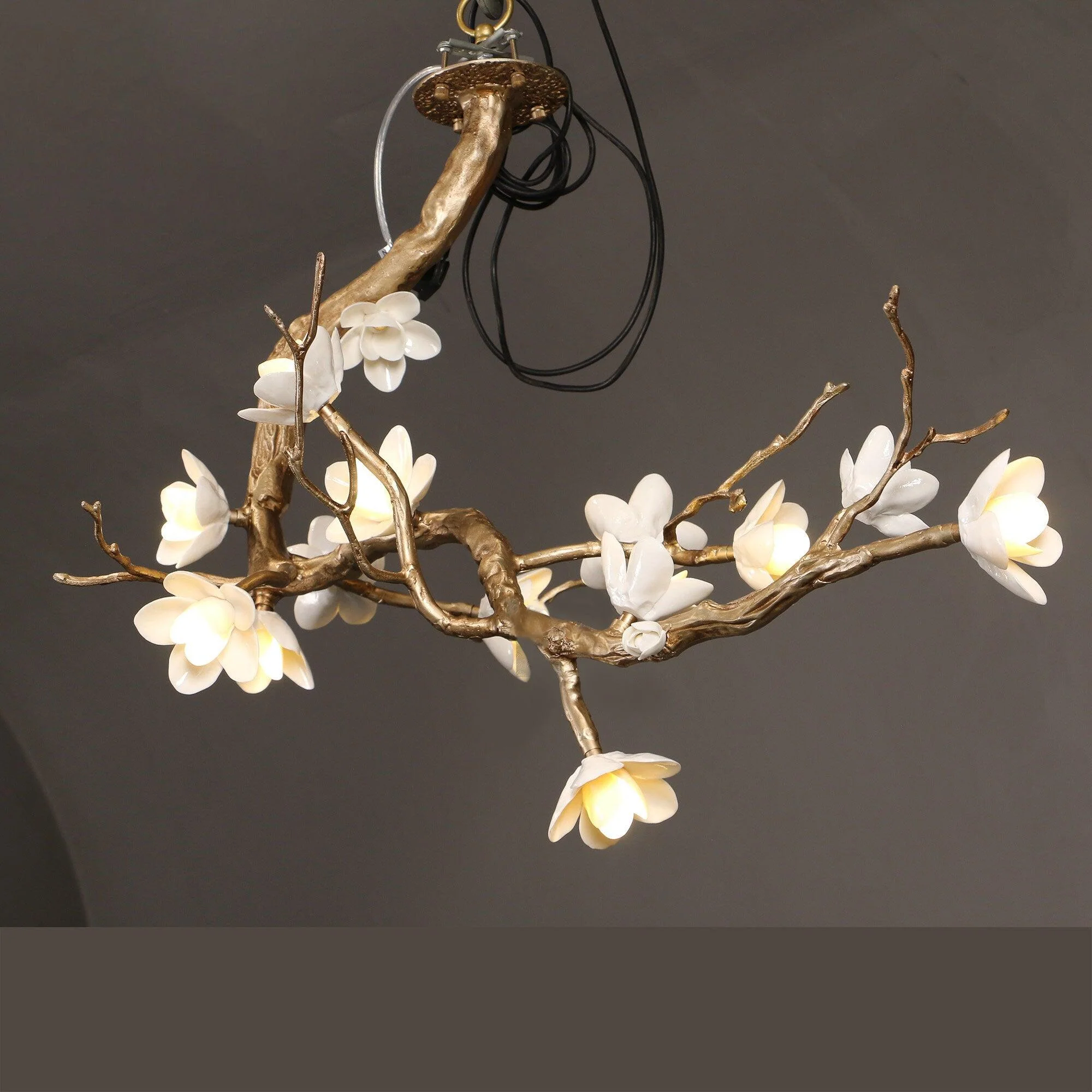 Brass Flower Branch Chandelier - Image 27