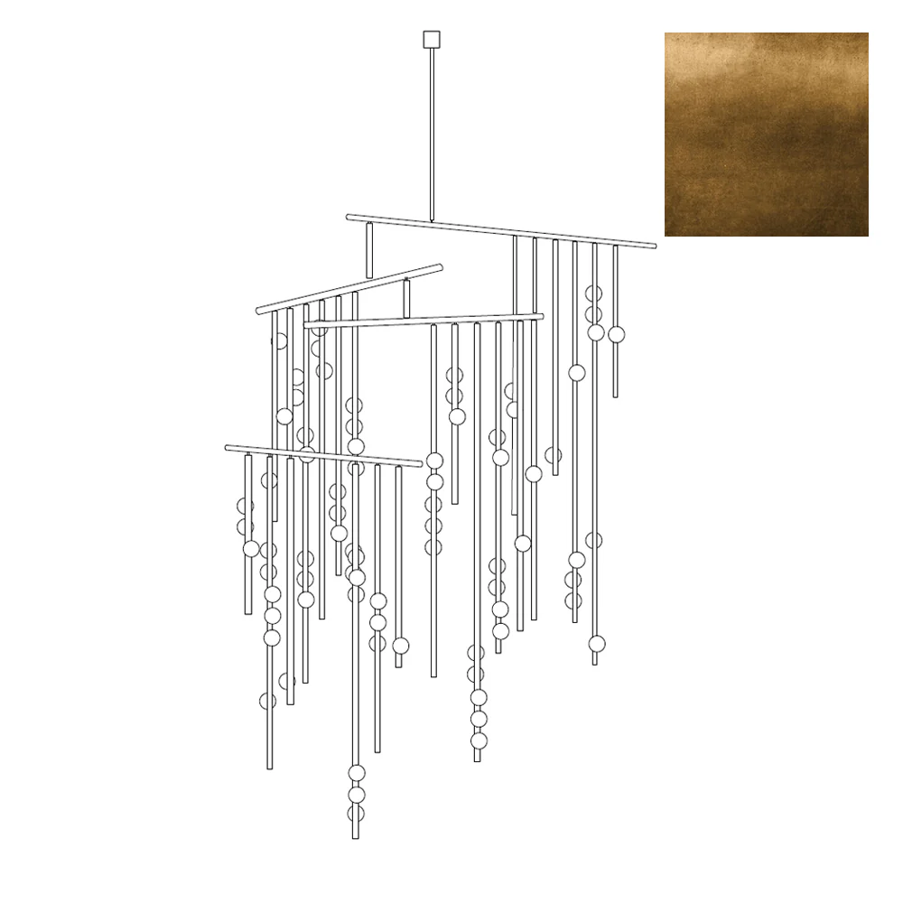 Brass Glass Drop Chandelier - Image 54