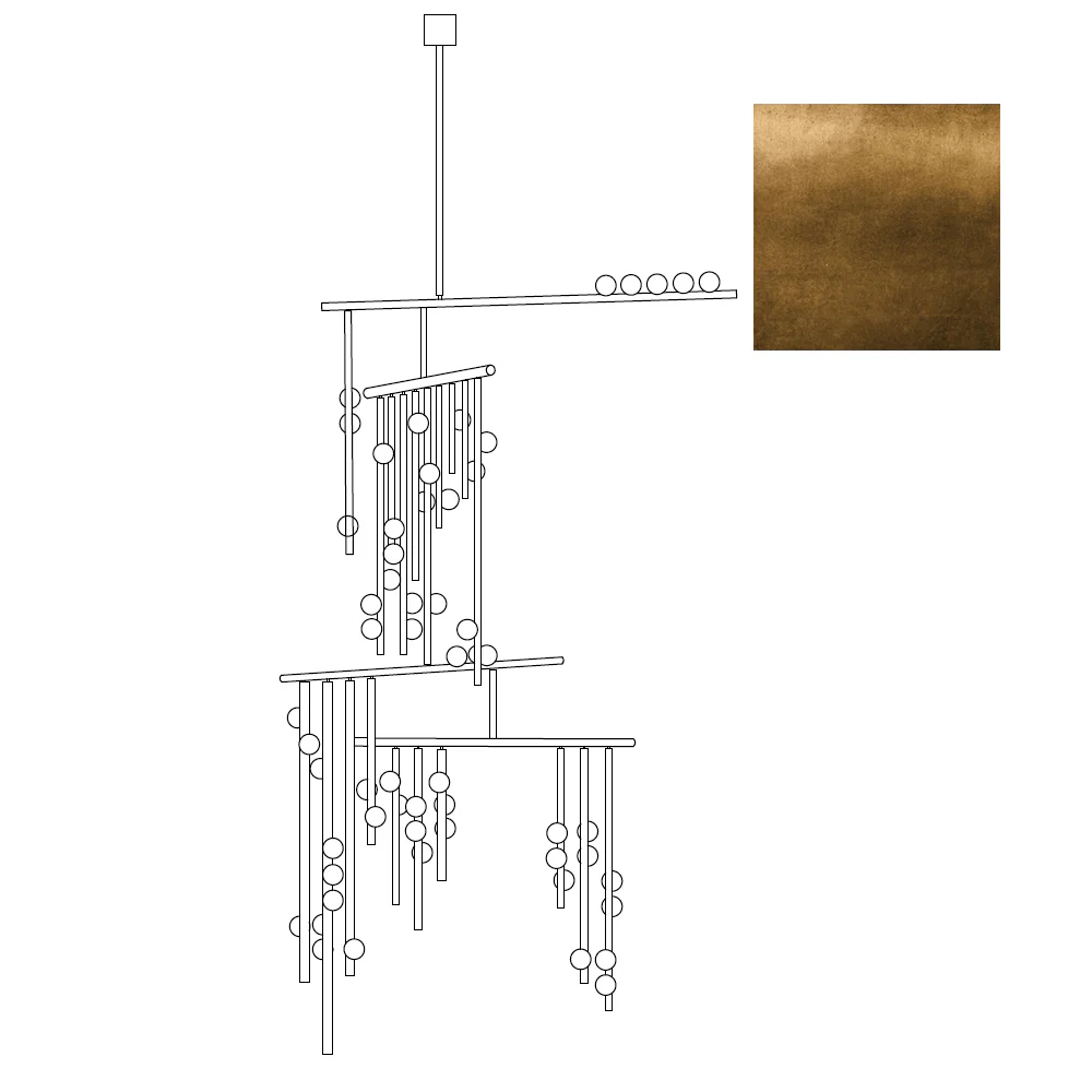 Brass Glass Drop Chandelier - Image 55