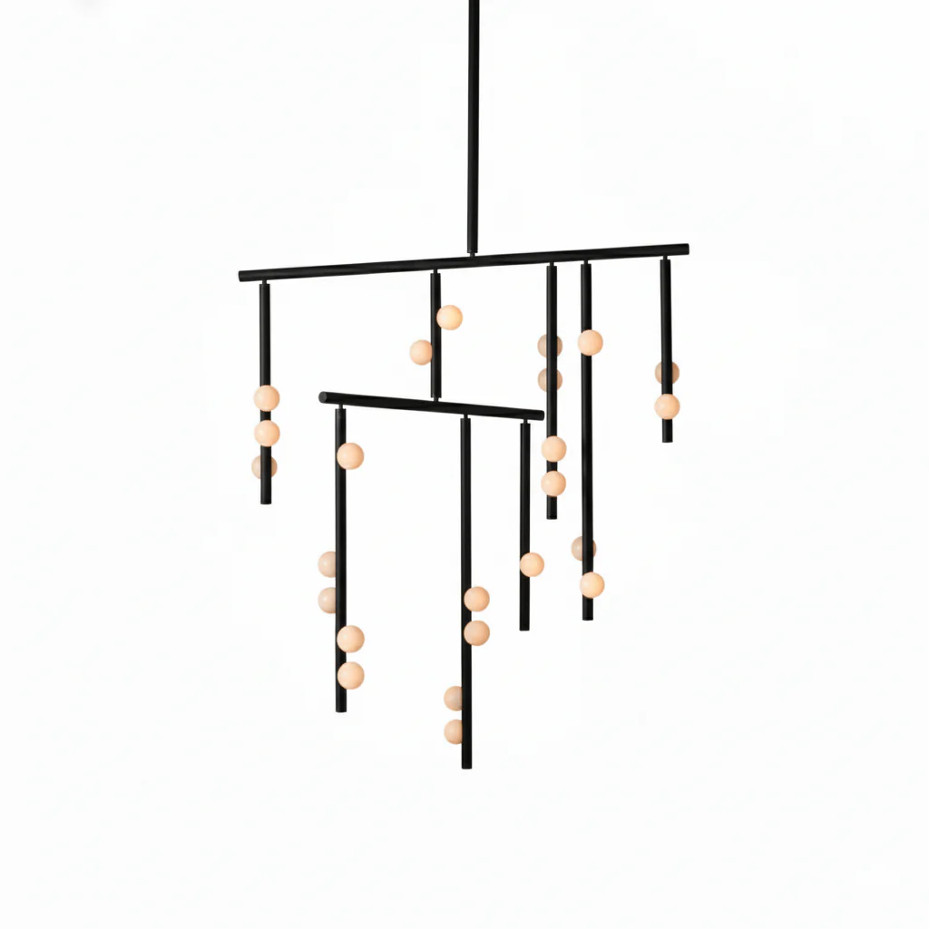 Brass Glass Drop Chandelier - Image 70