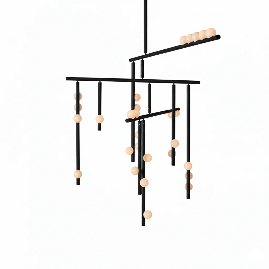 Brass Glass Drop Chandelier - Image 73