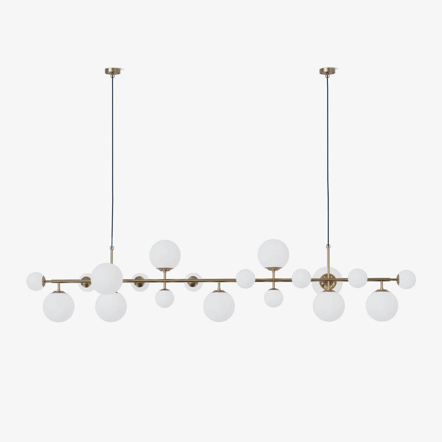 Brass Glass Globe Chandelier