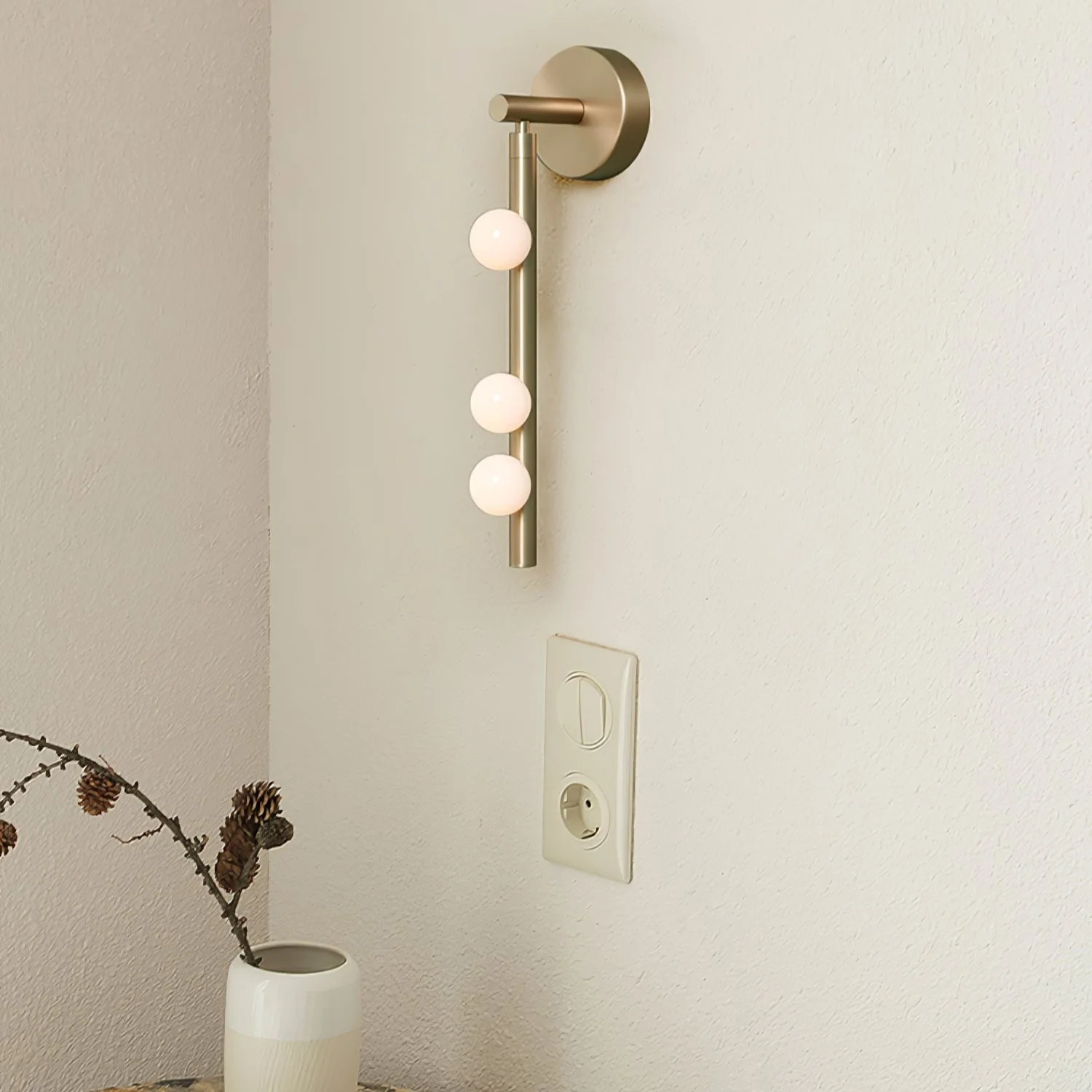 Brass Glass Tube Plug-in Wall Lamp - Image 101