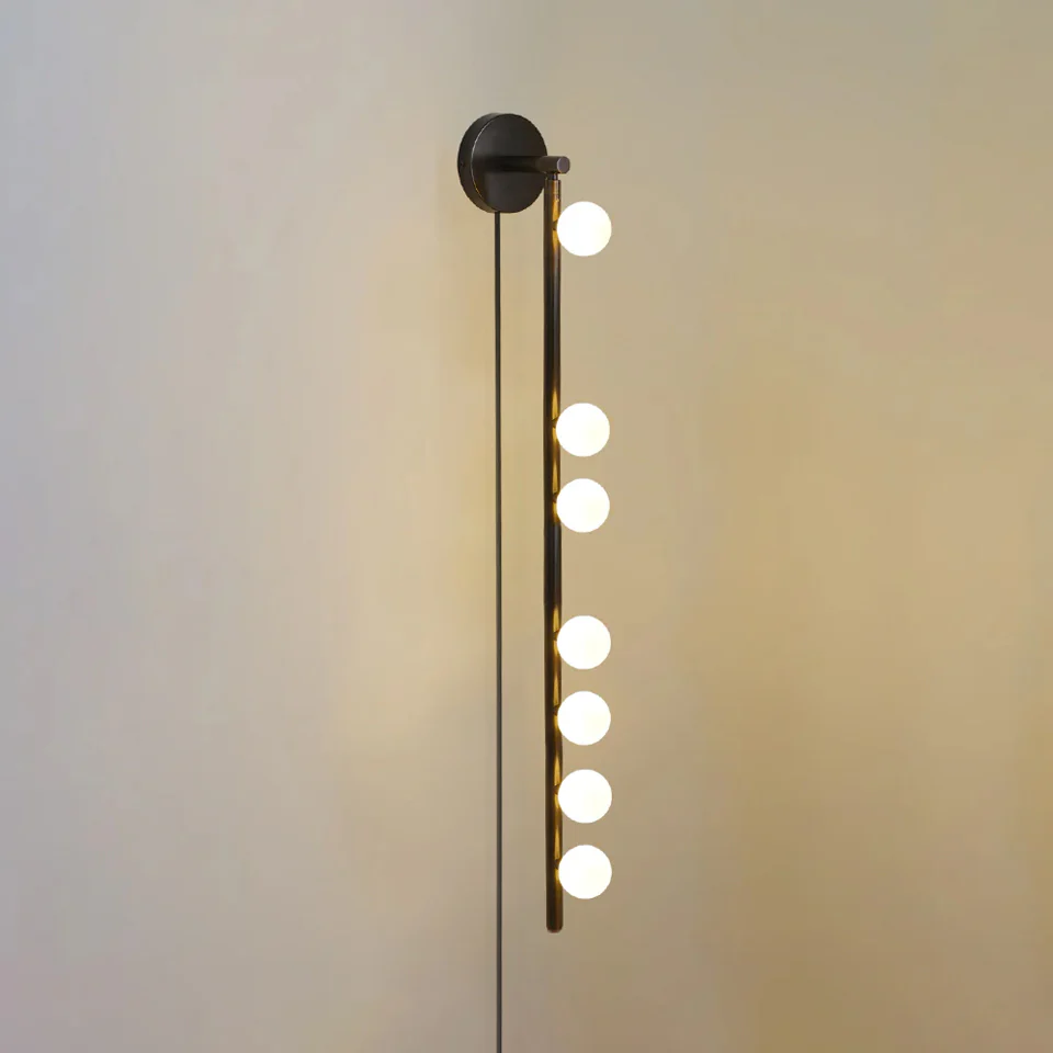 Brass Glass Tube Plug-in Wall Lamp - Image 7