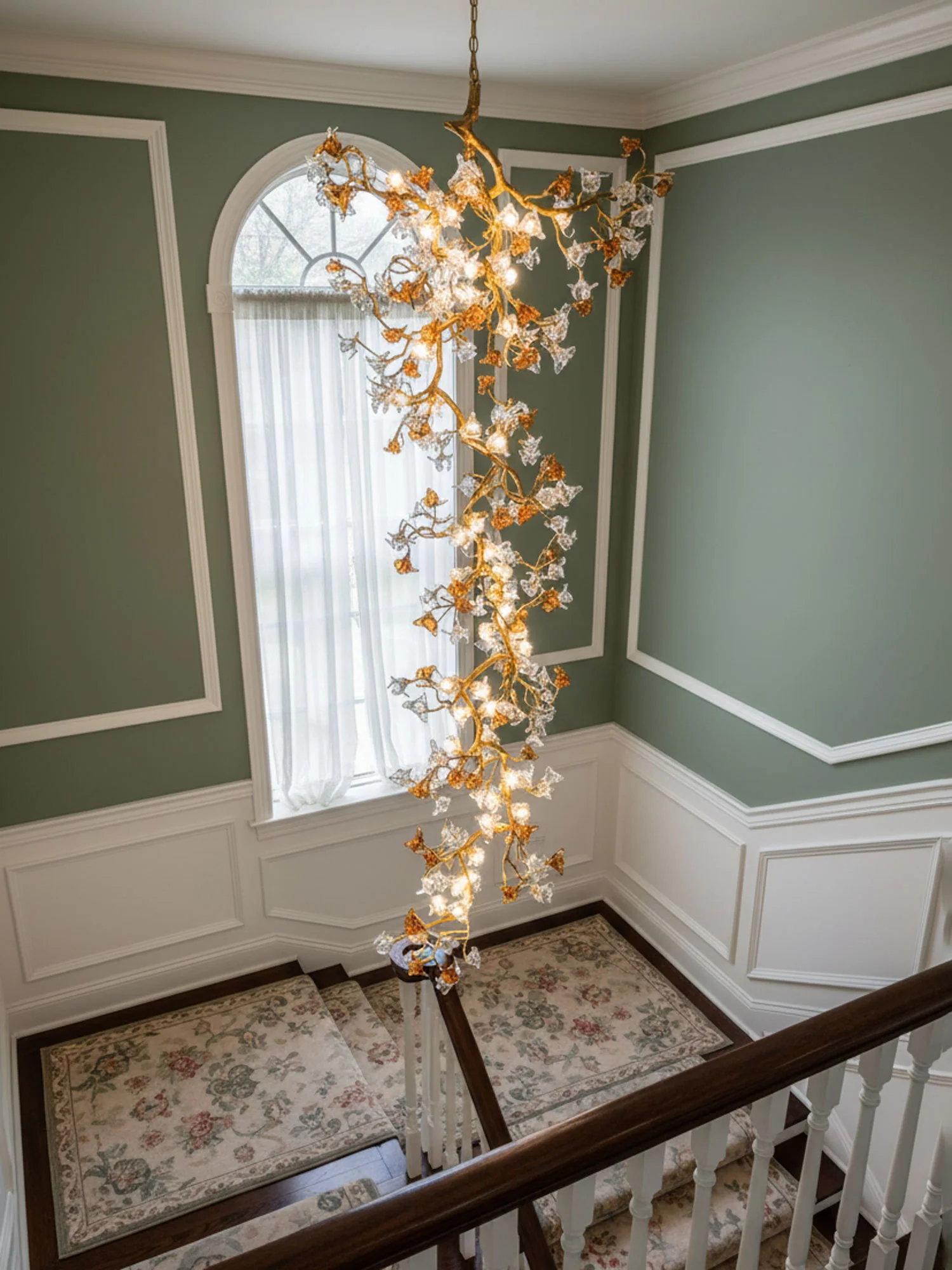 Brass Maple Branch Chandelier - Image 8