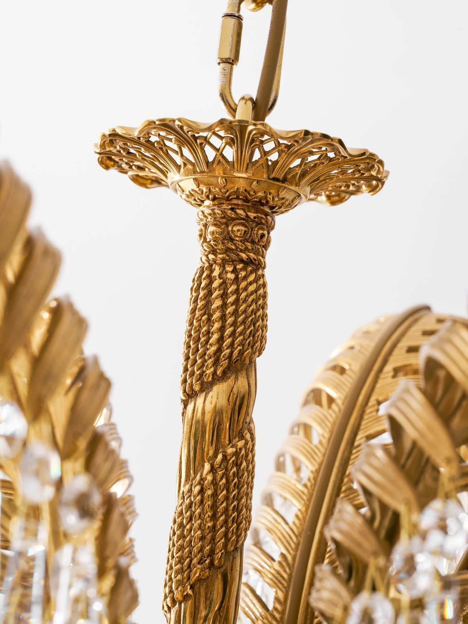 Brass Palm Leaf Crystal Chandelier - Image 92
