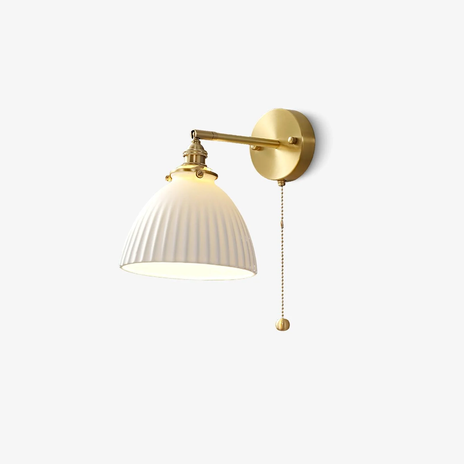Brass Pleated Ceramic Wall Lamp - Image 21