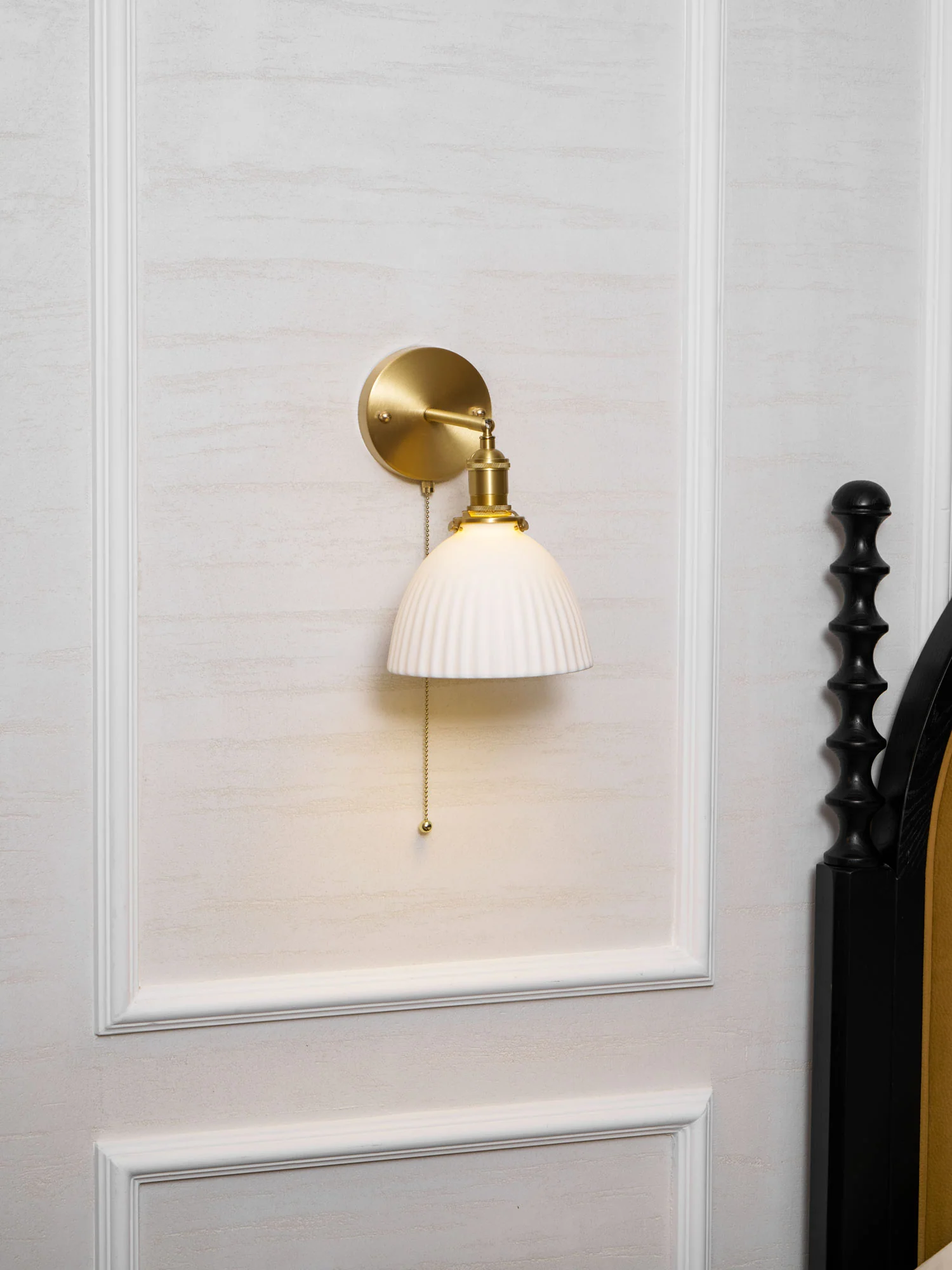 Brass Pleated Ceramic Wall Lamp - Image 28