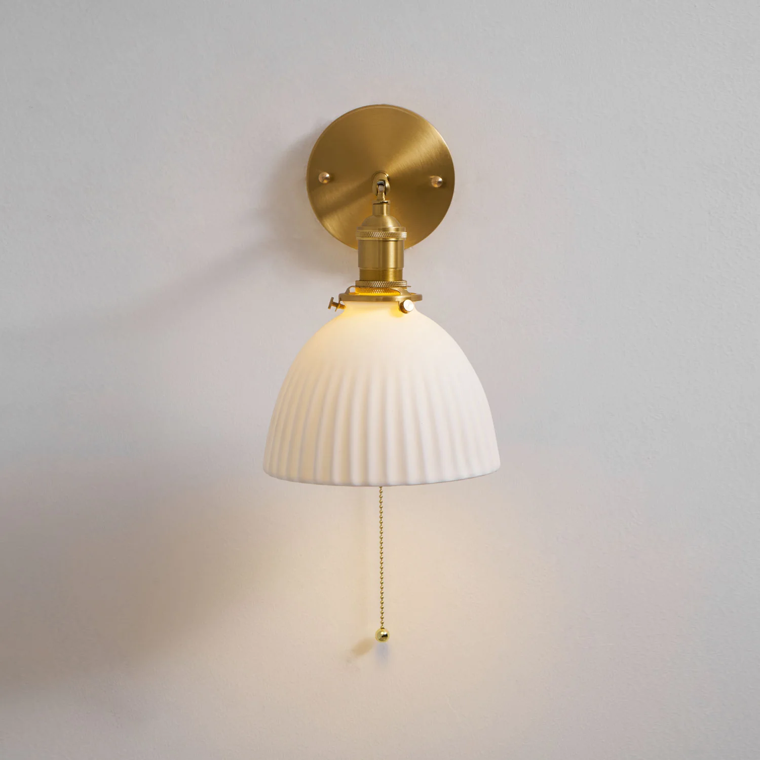 Brass Pleated Ceramic Wall Lamp - Image 35