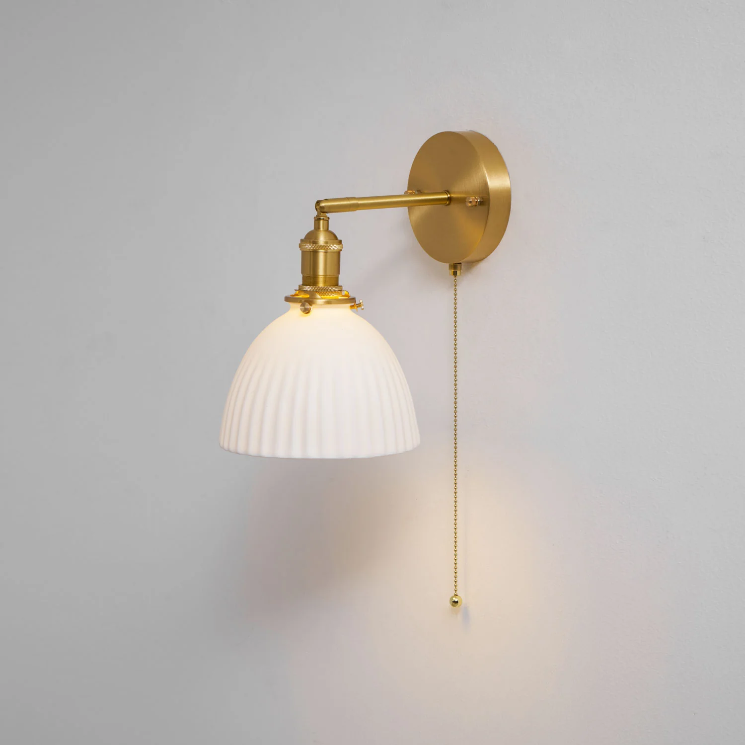 Brass Pleated Ceramic Wall Lamp - Image 36