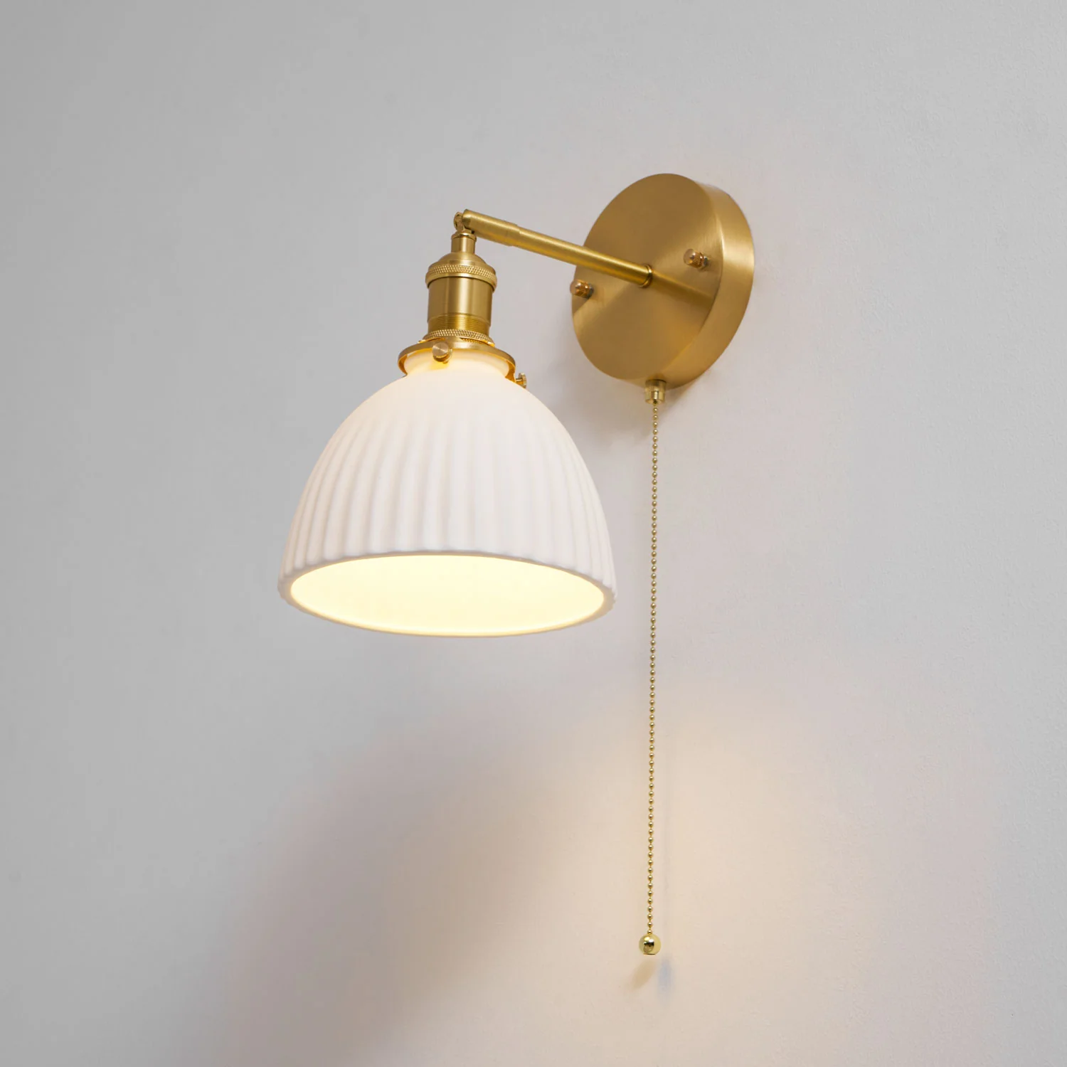 Brass Pleated Ceramic Wall Lamp - Image 37