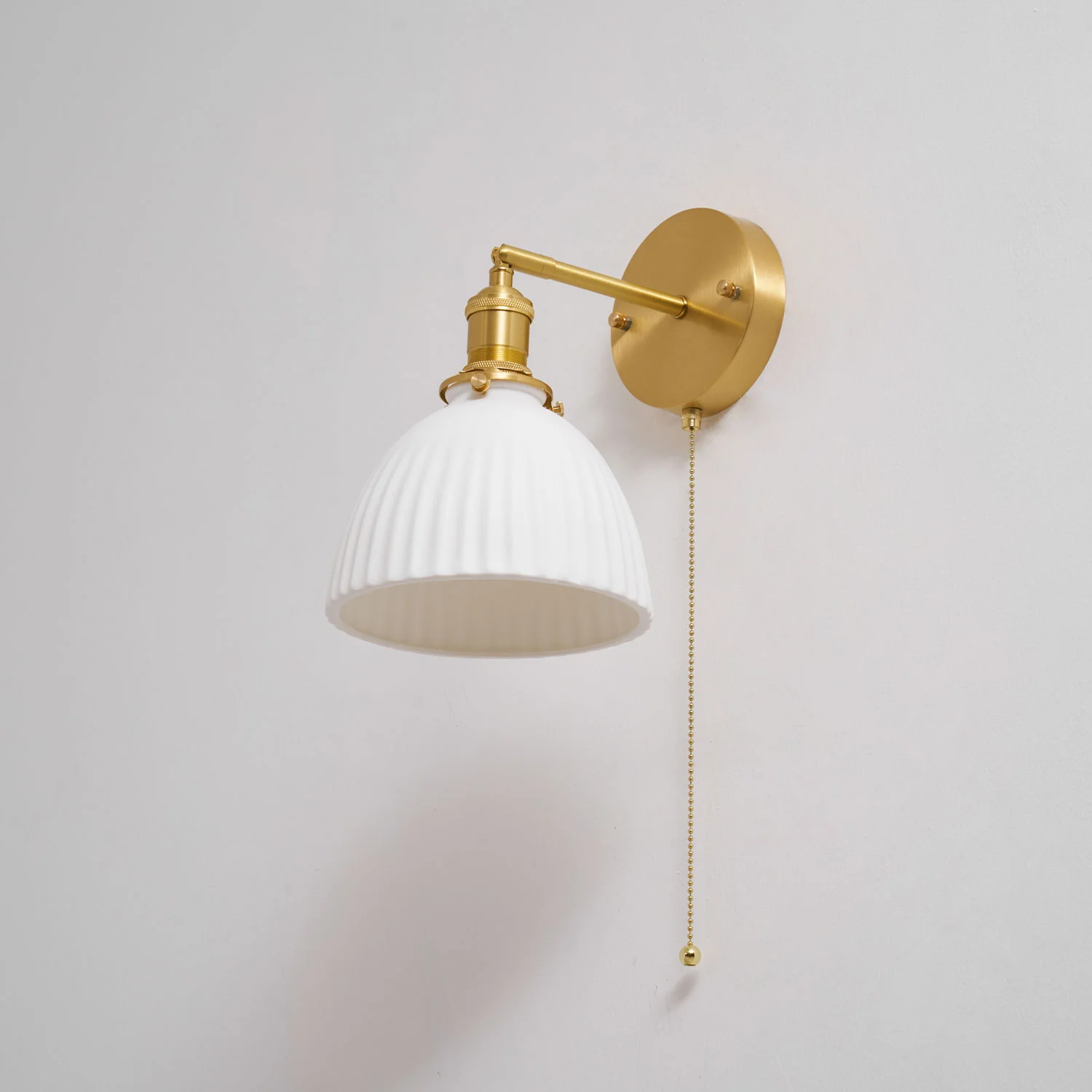 Brass Pleated Ceramic Wall Lamp - Image 40