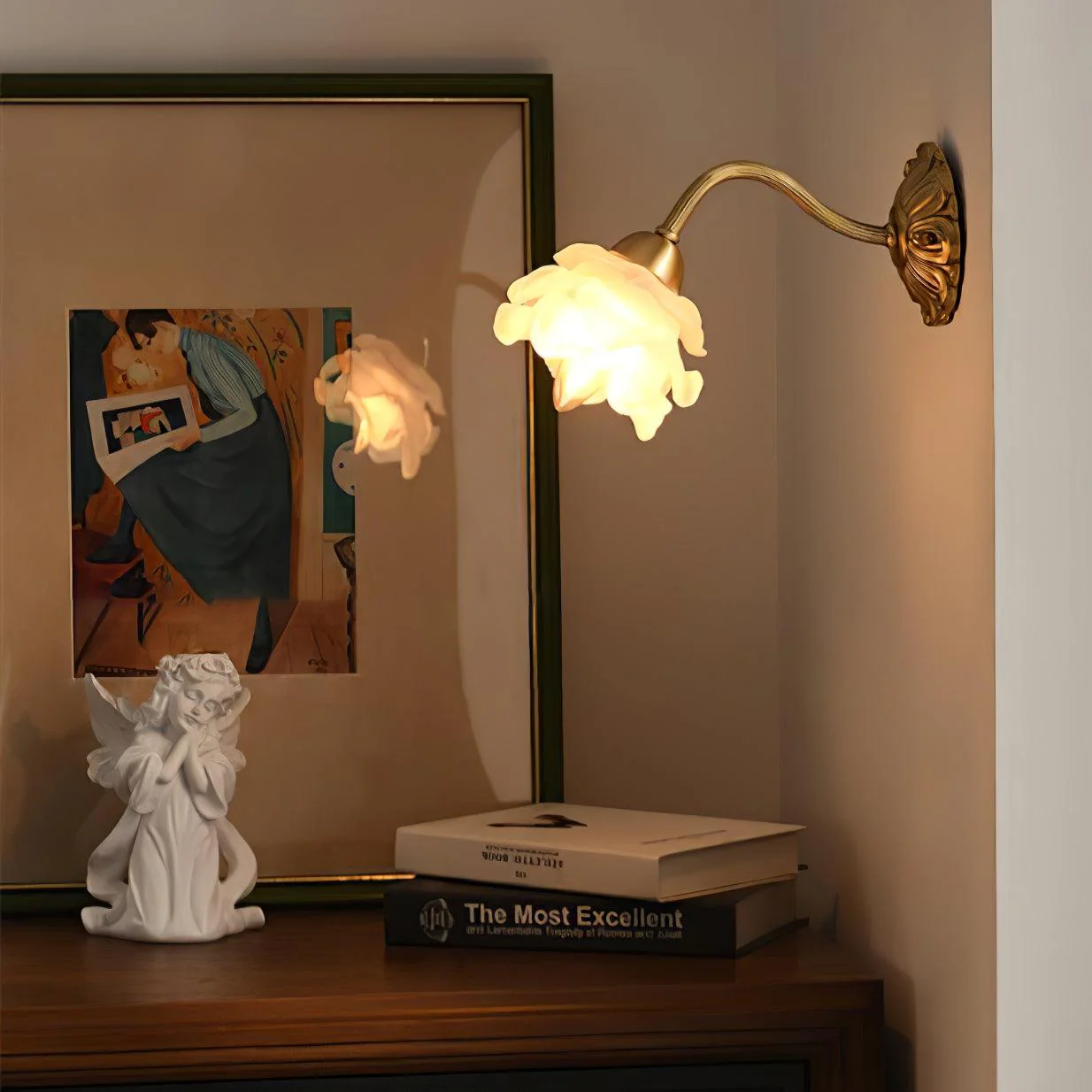 Brass Rose Wall Light - Image 12