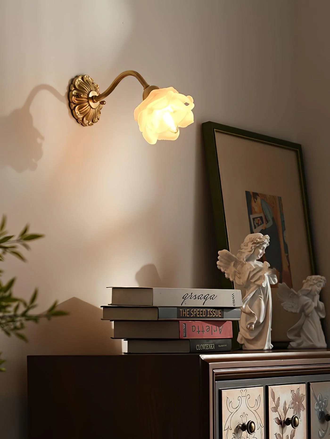 Brass Rose Wall Light - Image 17