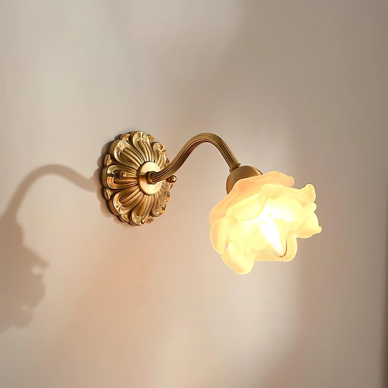 Brass Rose Wall Light - Image 2