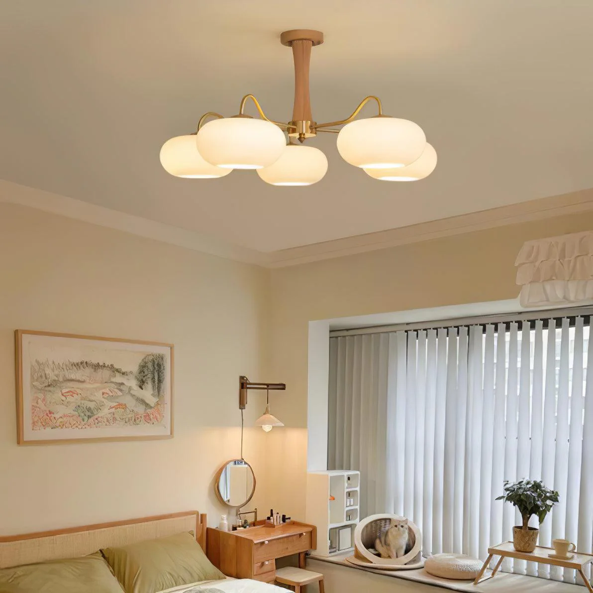 Brass Wooden Persimmon Chandelier - Image 29