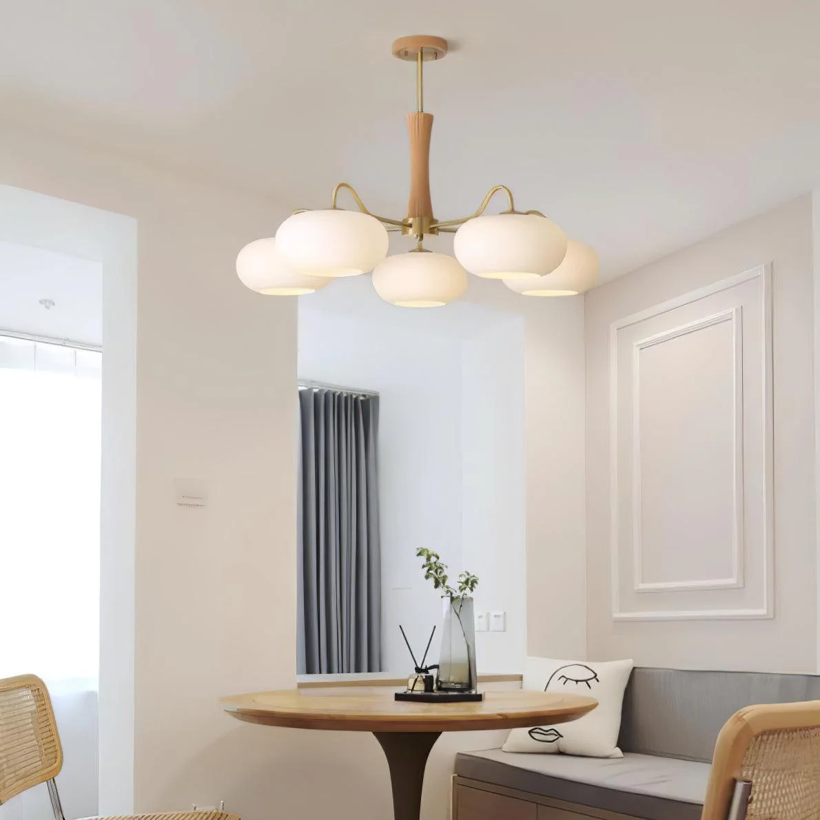 Brass Wooden Persimmon Chandelier - Image 30