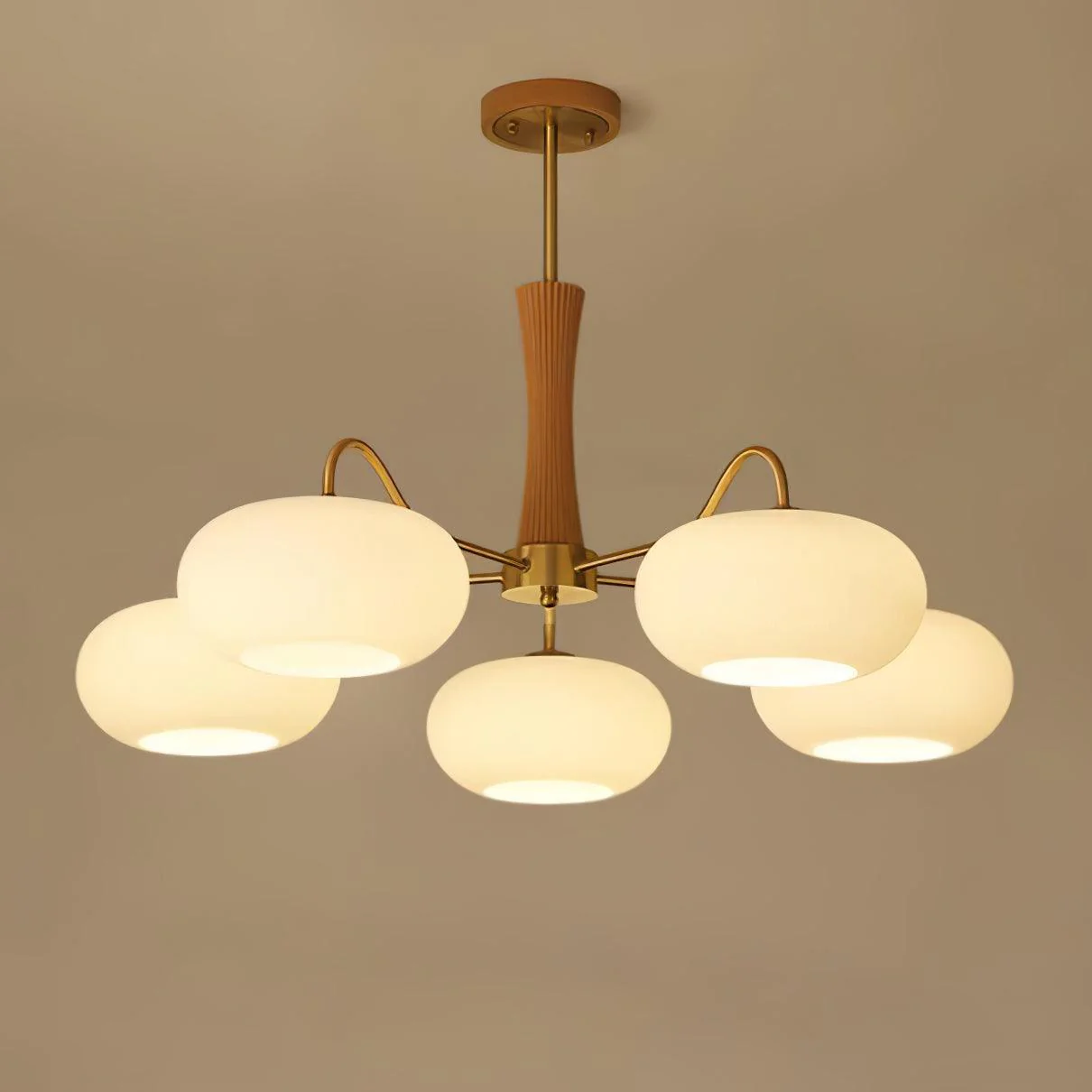Brass Wooden Persimmon Chandelier - Image 37