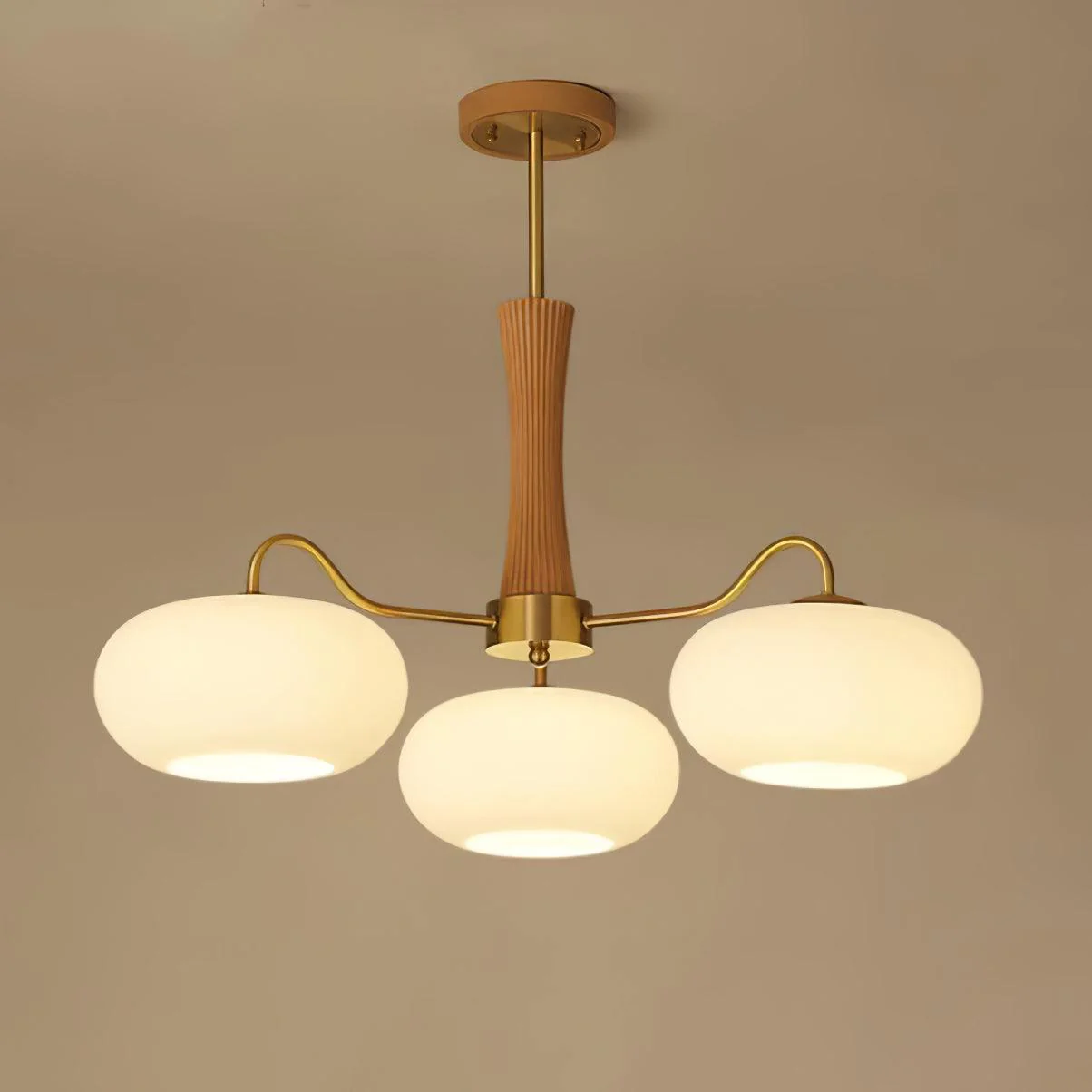 Brass Wooden Persimmon Chandelier - Image 38