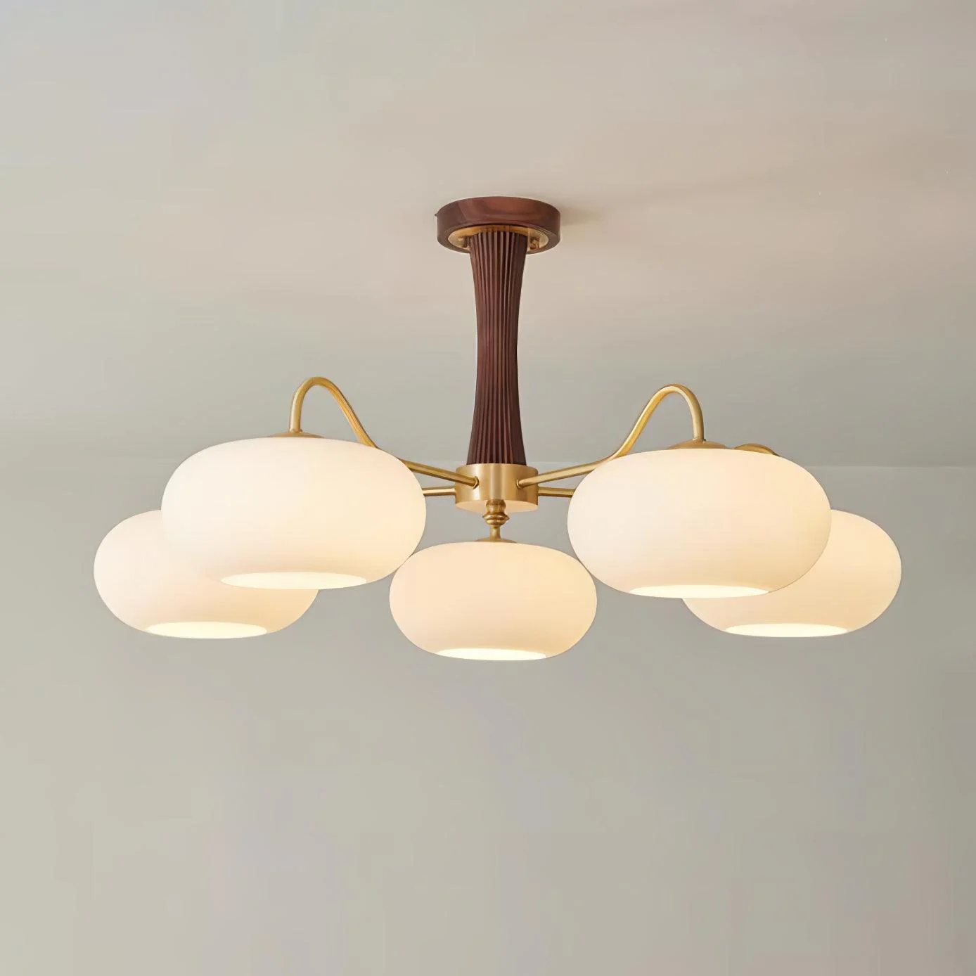 Brass Wooden Persimmon Chandelier - Image 39