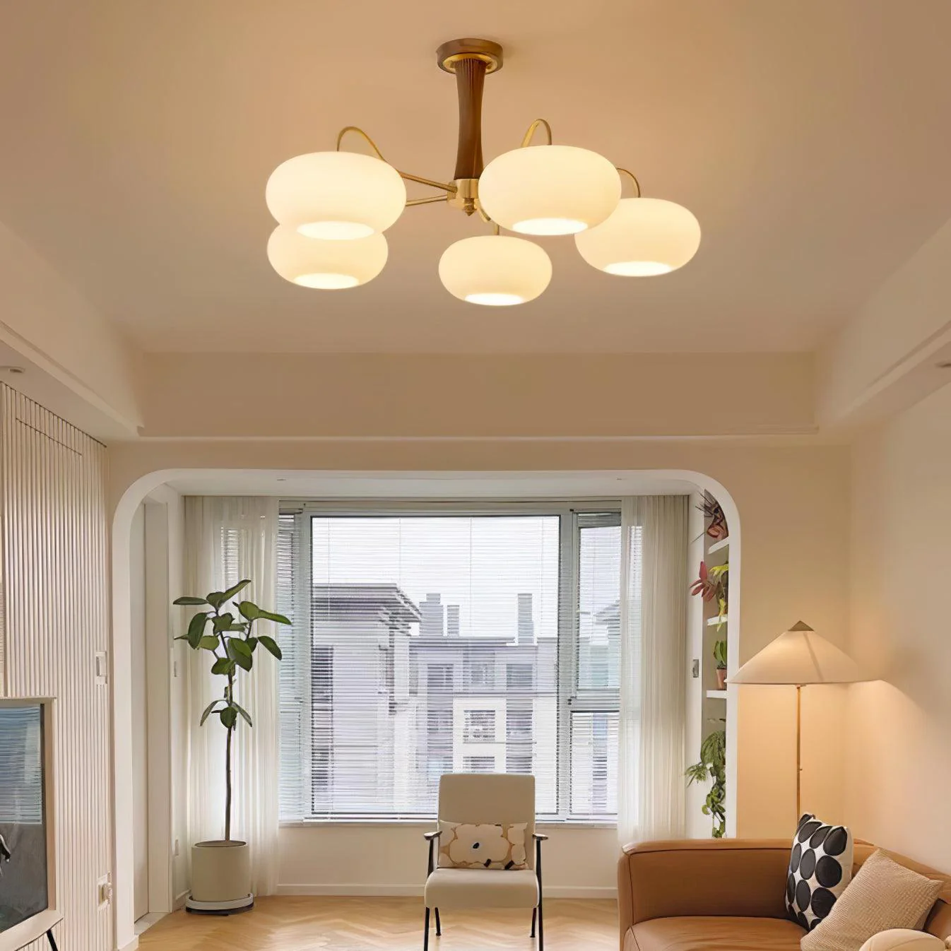 Brass Wooden Persimmon Chandelier - Image 40