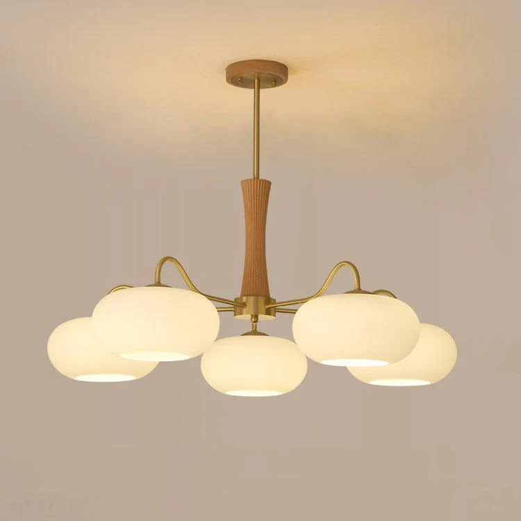 Brass Wooden Persimmon Chandelier - Image 48