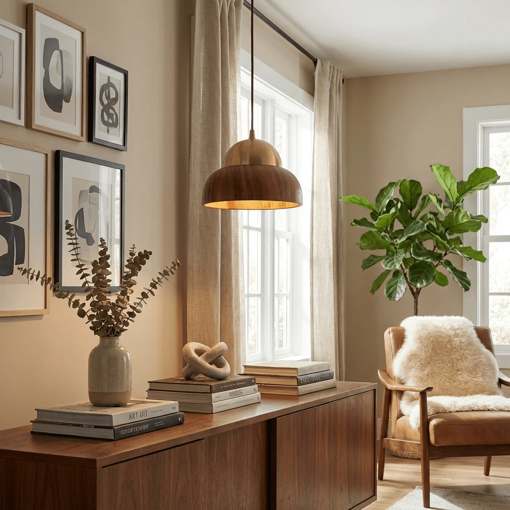 Bravon Wood Dome Pendant Lamp - Image 3
