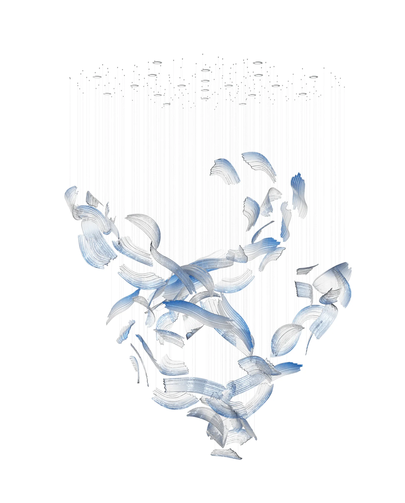 Brush Art Glass Chandelier - Image 7