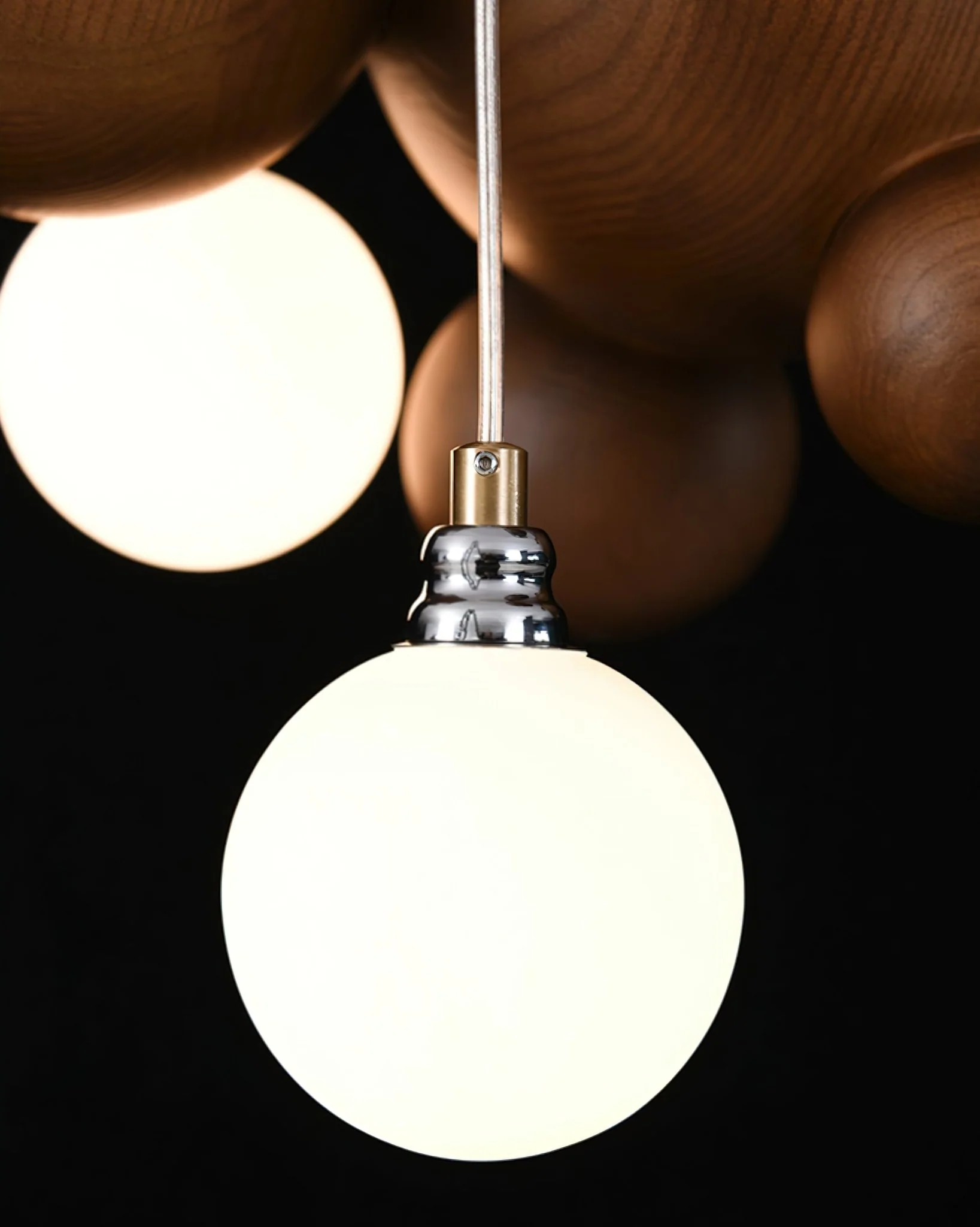 Bubble Wood Balls Chandelier - Image 10