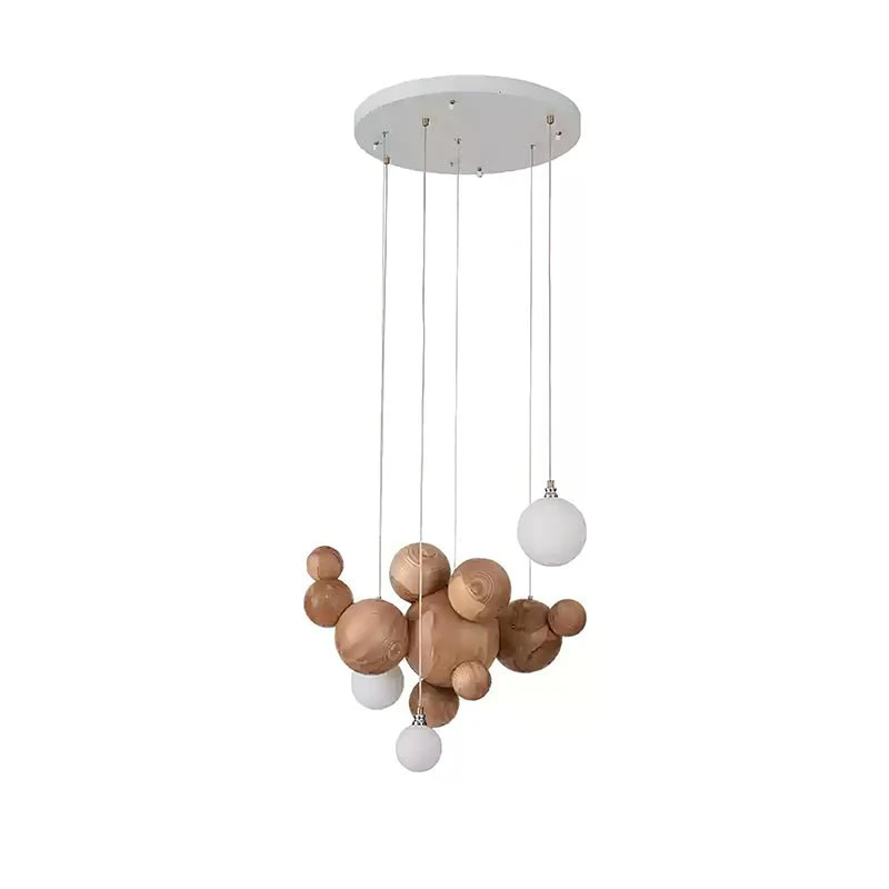 Bubble Wood Balls Chandelier - Image 11