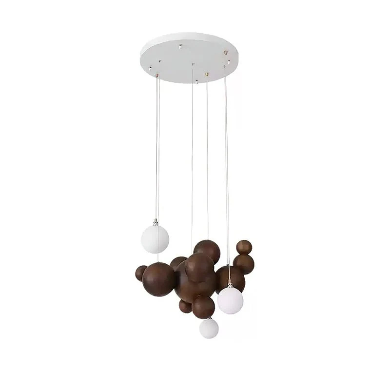 Bubble Wood Balls Chandelier - Image 12