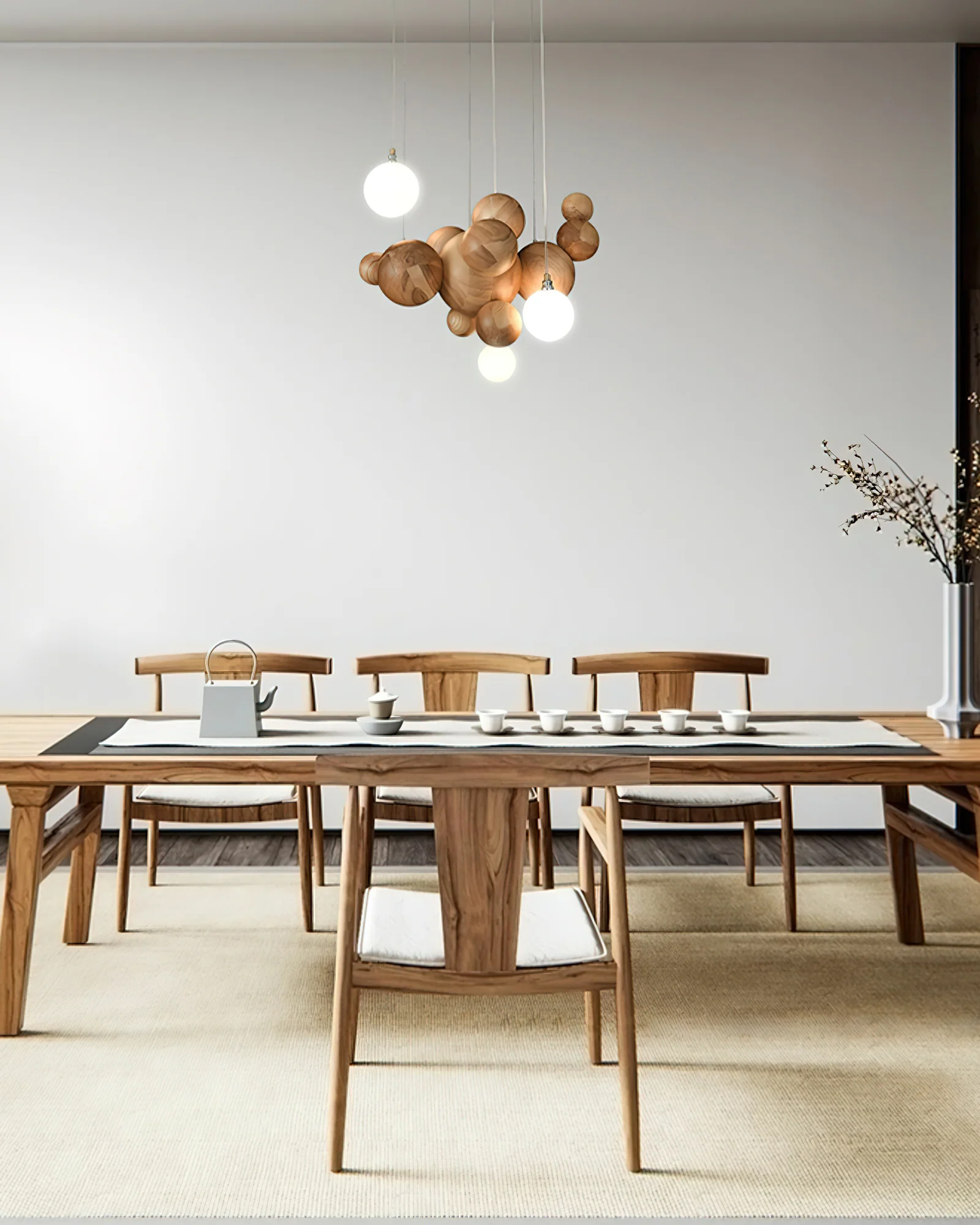 Bubble Wood Balls Chandelier - Image 14