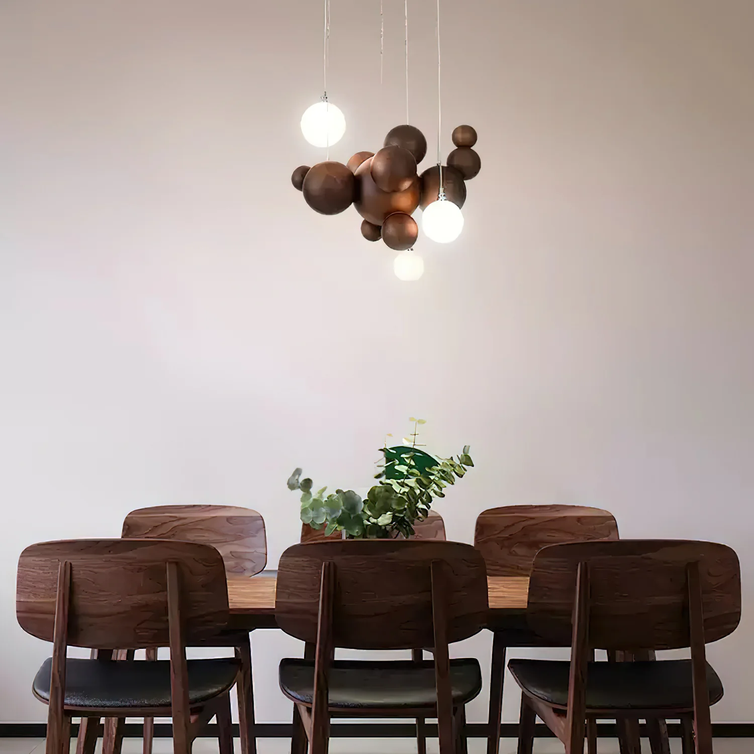Bubble Wood Balls Chandelier - Image 3