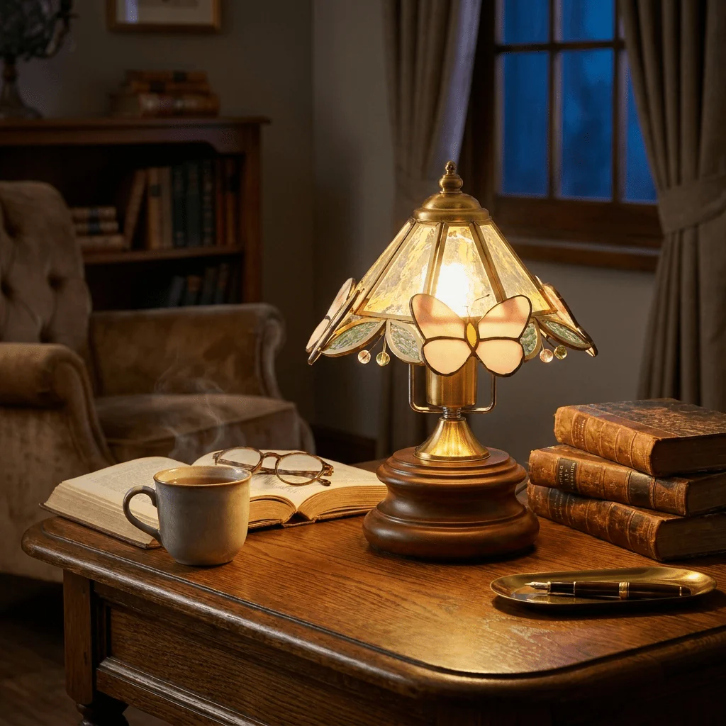 Butterfly Glow Tiffany Table Lamp - Image 7