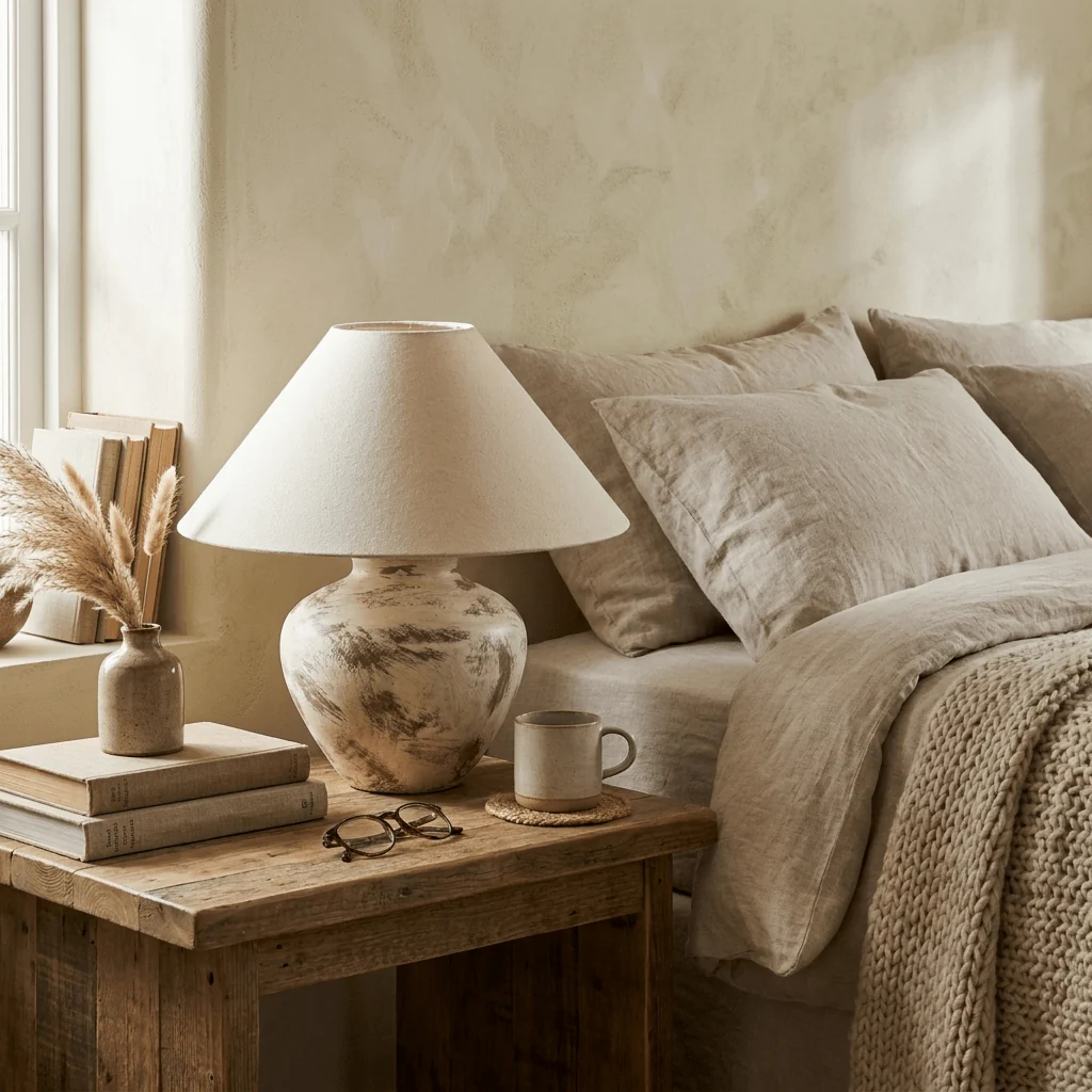 Calcina Whitewashed Ceramic Table Lamp - Image 2