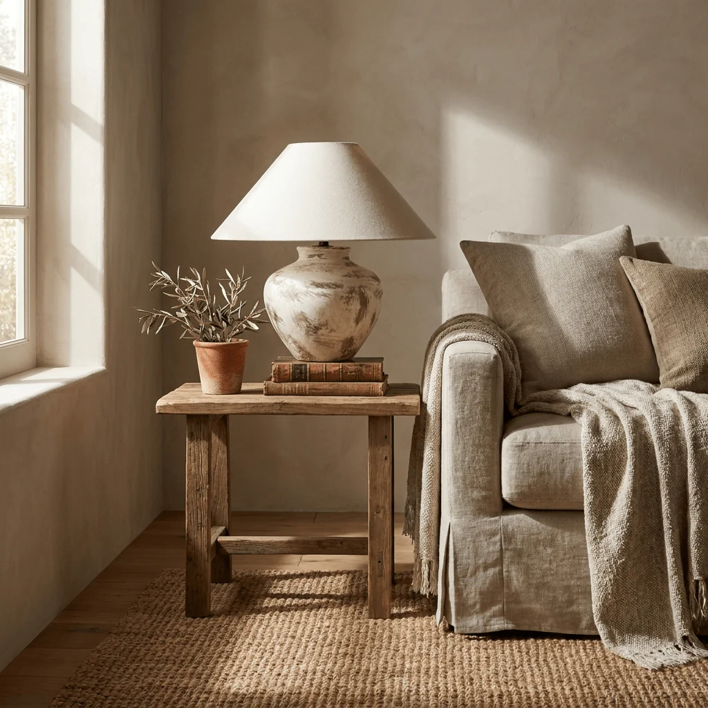 Calcina Whitewashed Ceramic Table Lamp - Image 3