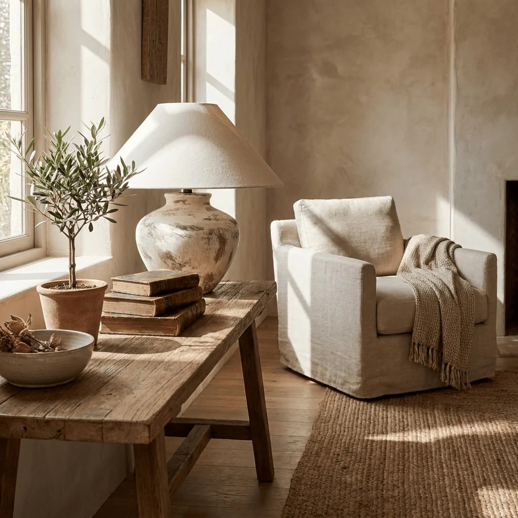 Calcina Whitewashed Ceramic Table Lamp - Image 5