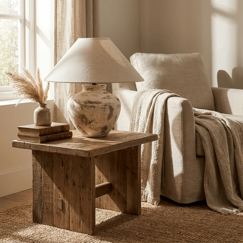Calcina Whitewashed Ceramic Table Lamp - Image 9