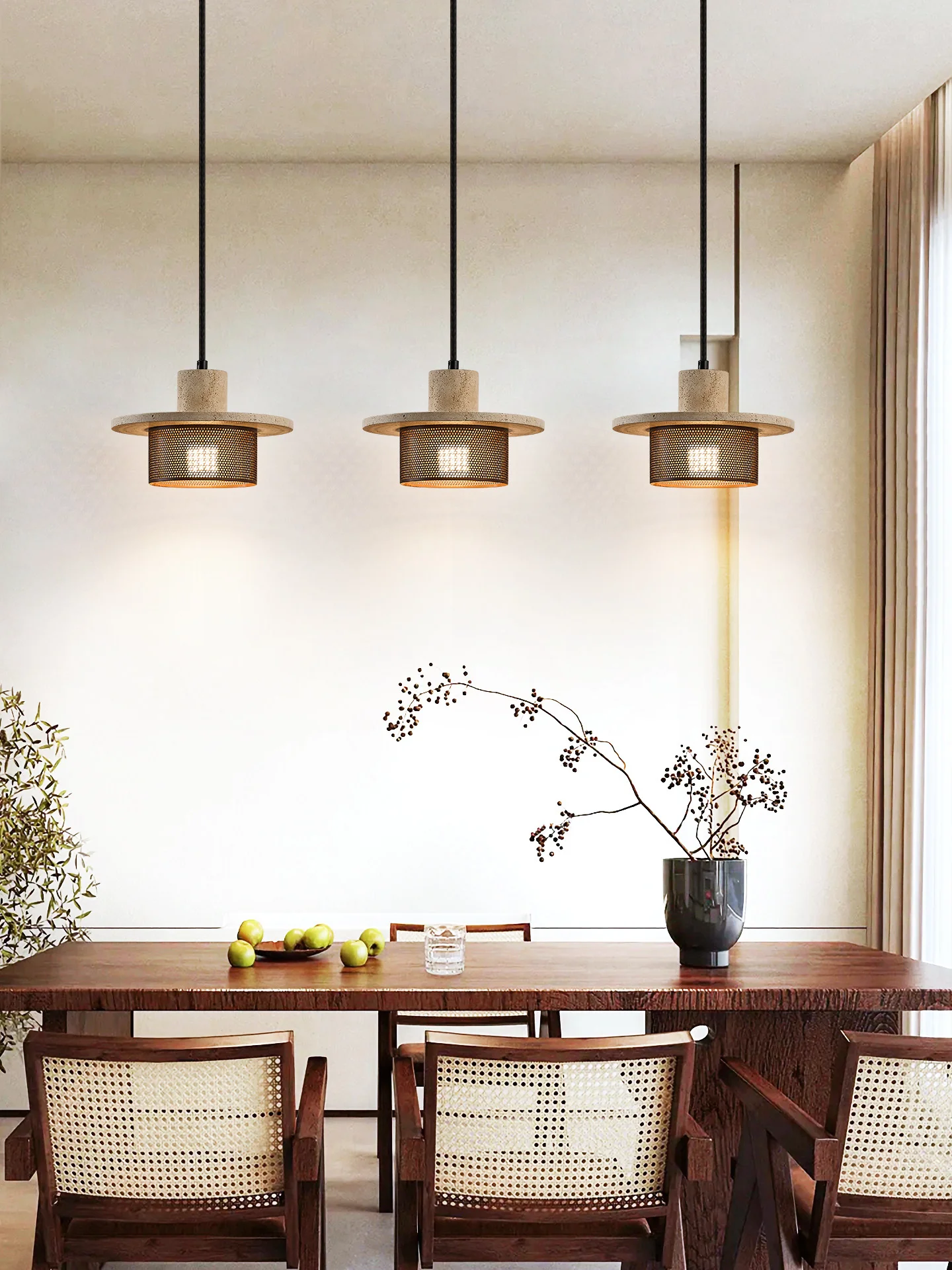 Caldera Travertine Mesh Pendant Lamp - Image 13