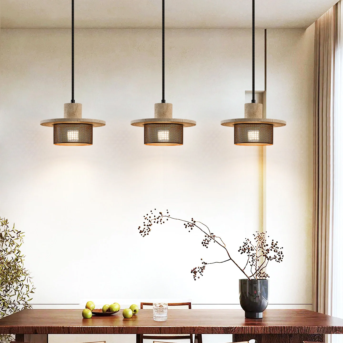 Caldera Travertine Mesh Pendant Lamp - Image 3