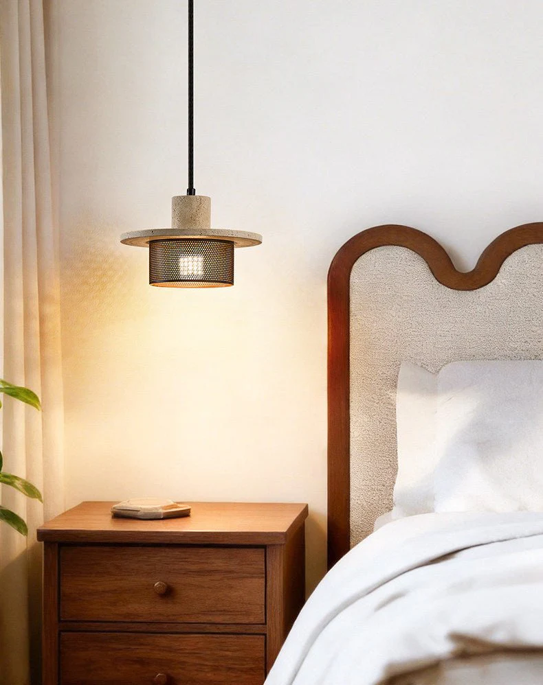 Caldera Travertine Mesh Pendant Lamp - Image 5
