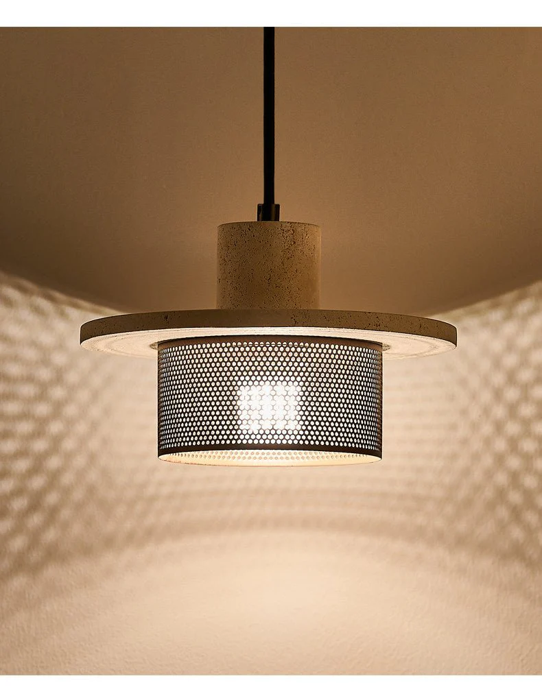 Caldera Travertine Mesh Pendant Lamp - Image 9