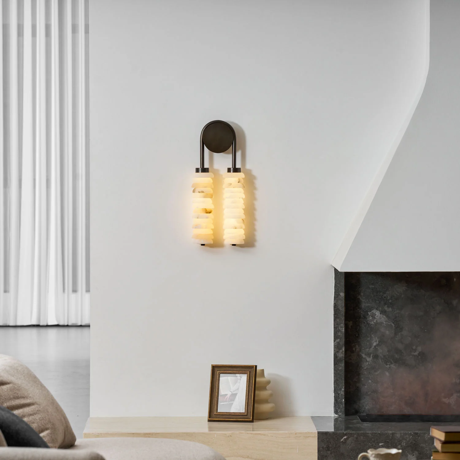 Calla Ribbed Alabaster Sconce - Image 11